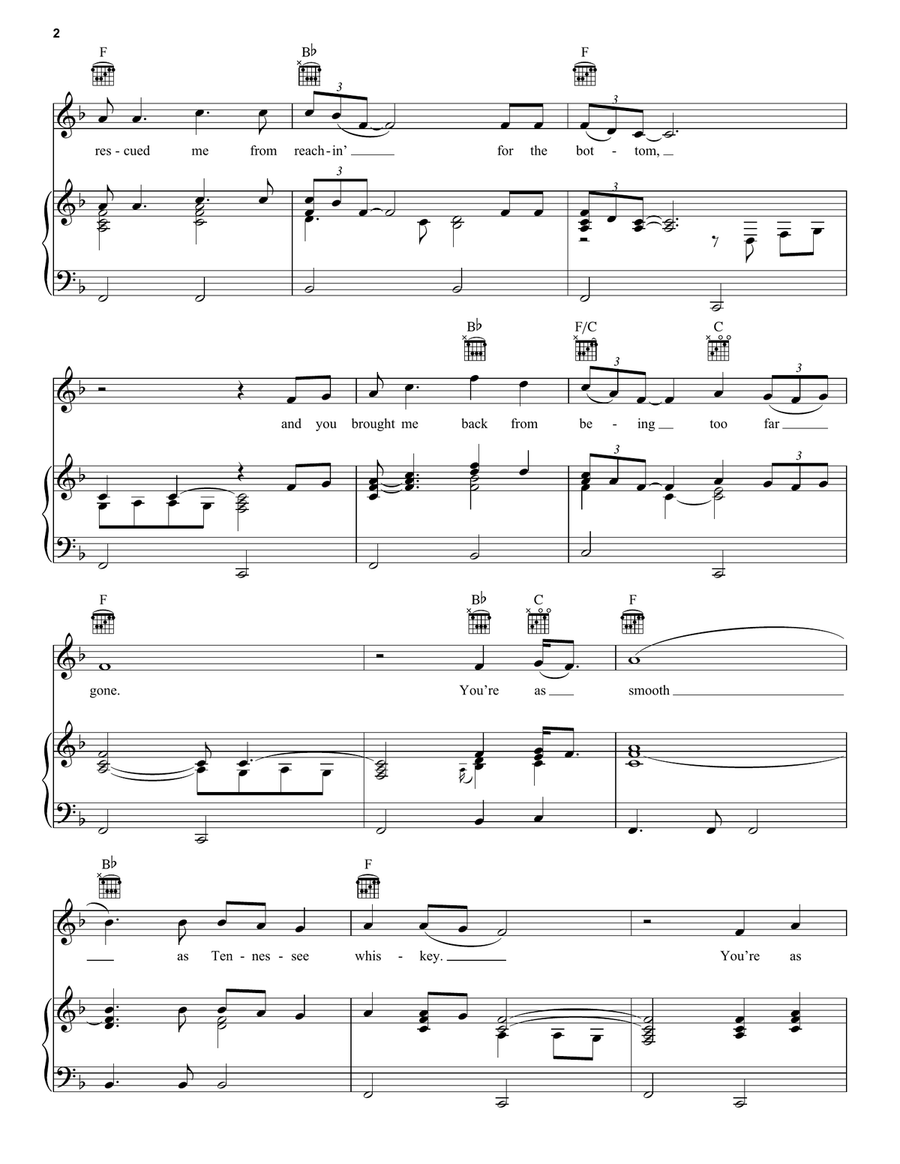 Tennessee Whiskey Tennessee Whiskey Piano, Vocal, Guitar scores gallery preview page 2