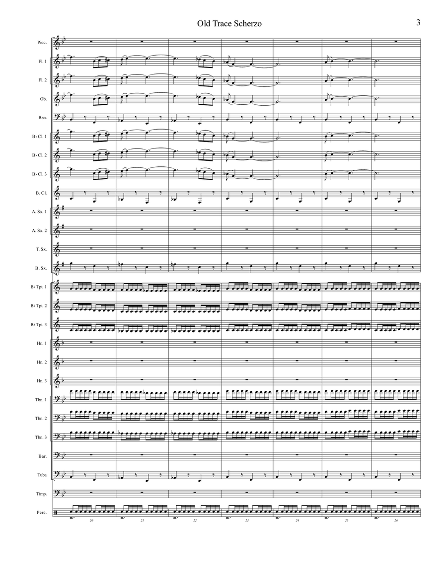 Old Trace Scherzo Concert Band scores gallery preview page 3