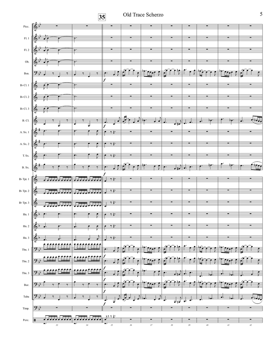 Old Trace Scherzo Concert Band scores gallery preview page 5