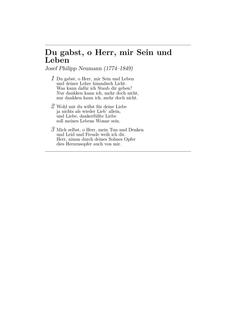 Du gabst, o Herr, mir Sein und Leben (Gotteslob 711 Nr. 4) Piano Method scores gallery preview page 5