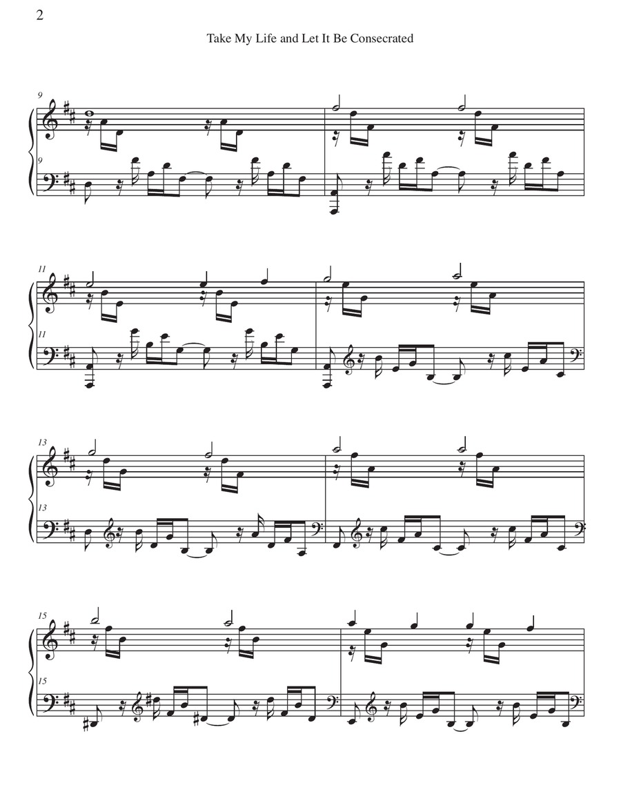 Take My Life and Let It Be Consecrated Piano Solo scores gallery preview page 3