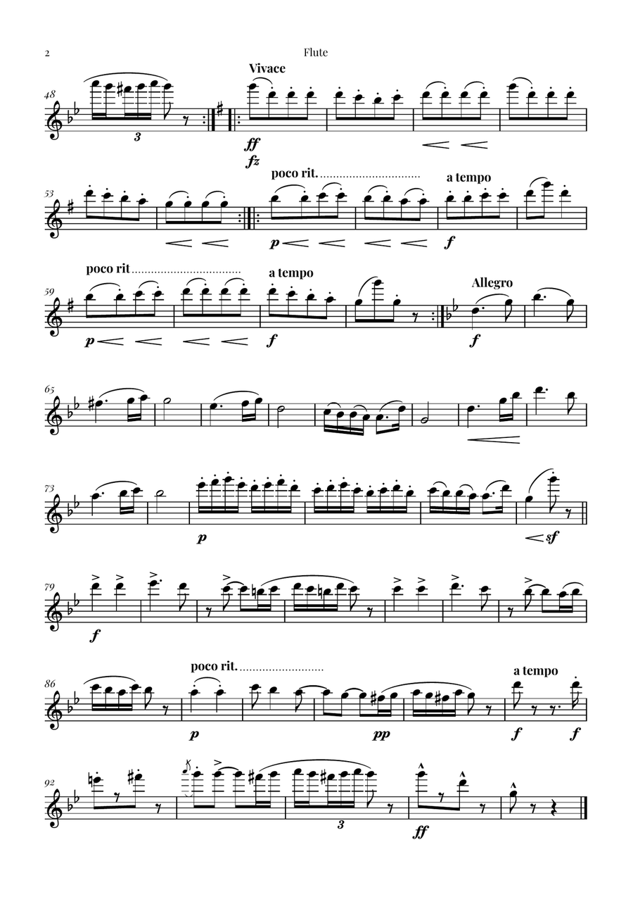 Hungarian Dance No. 5 Woodwind Quartet scores gallery preview page 6