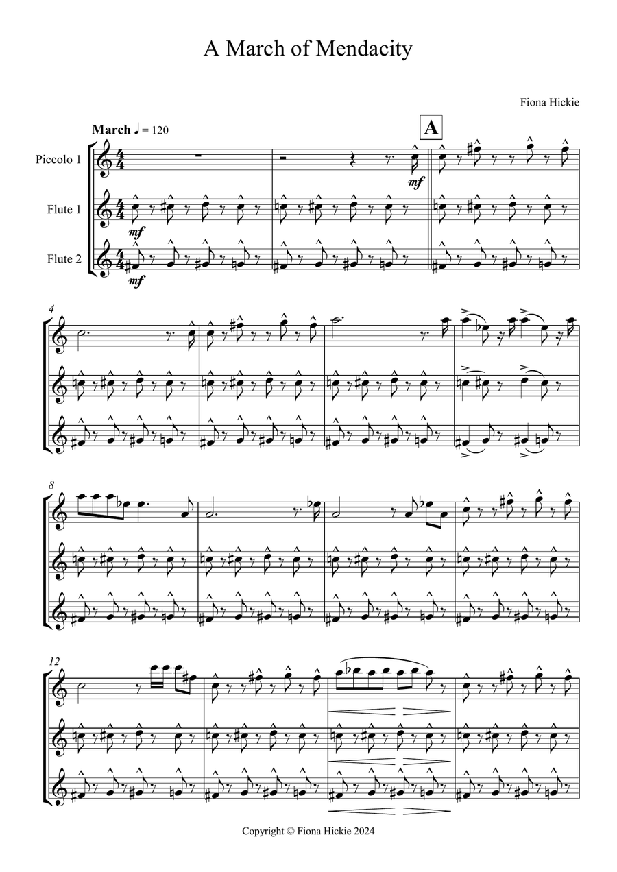 A March of Mendacity A March of Mendacity Flute Trio scores gallery preview page 2