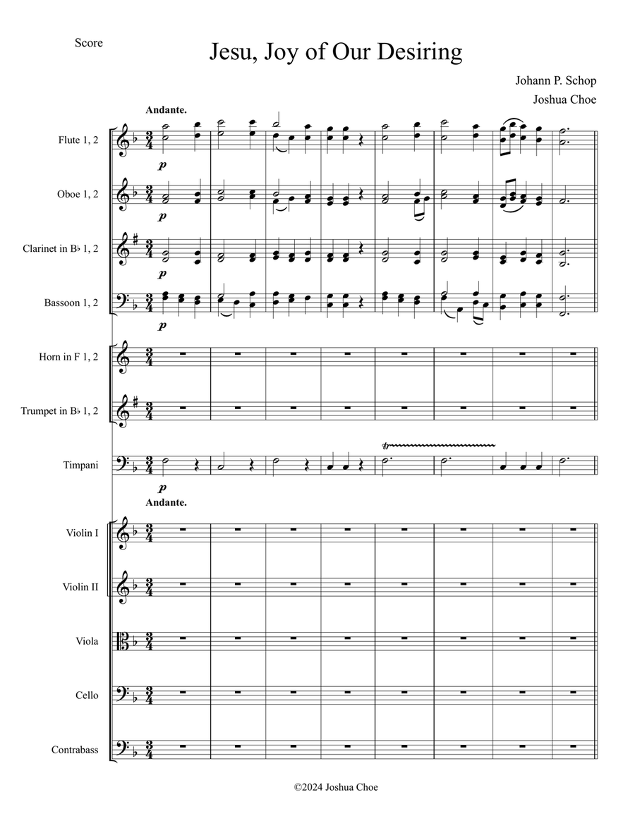 Jesu, Joy of Our Desiring Full Orchestra scores gallery preview page 3