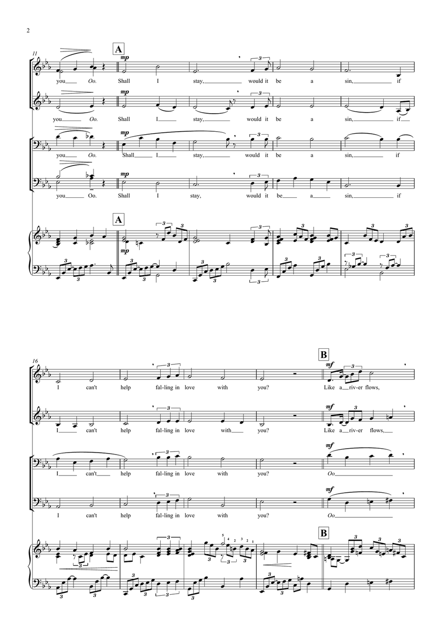 Can't Help Falling In Love Divisi scores gallery preview page 2