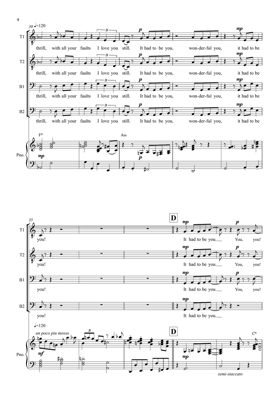 It Had To Be You TTBB scores gallery preview page 4