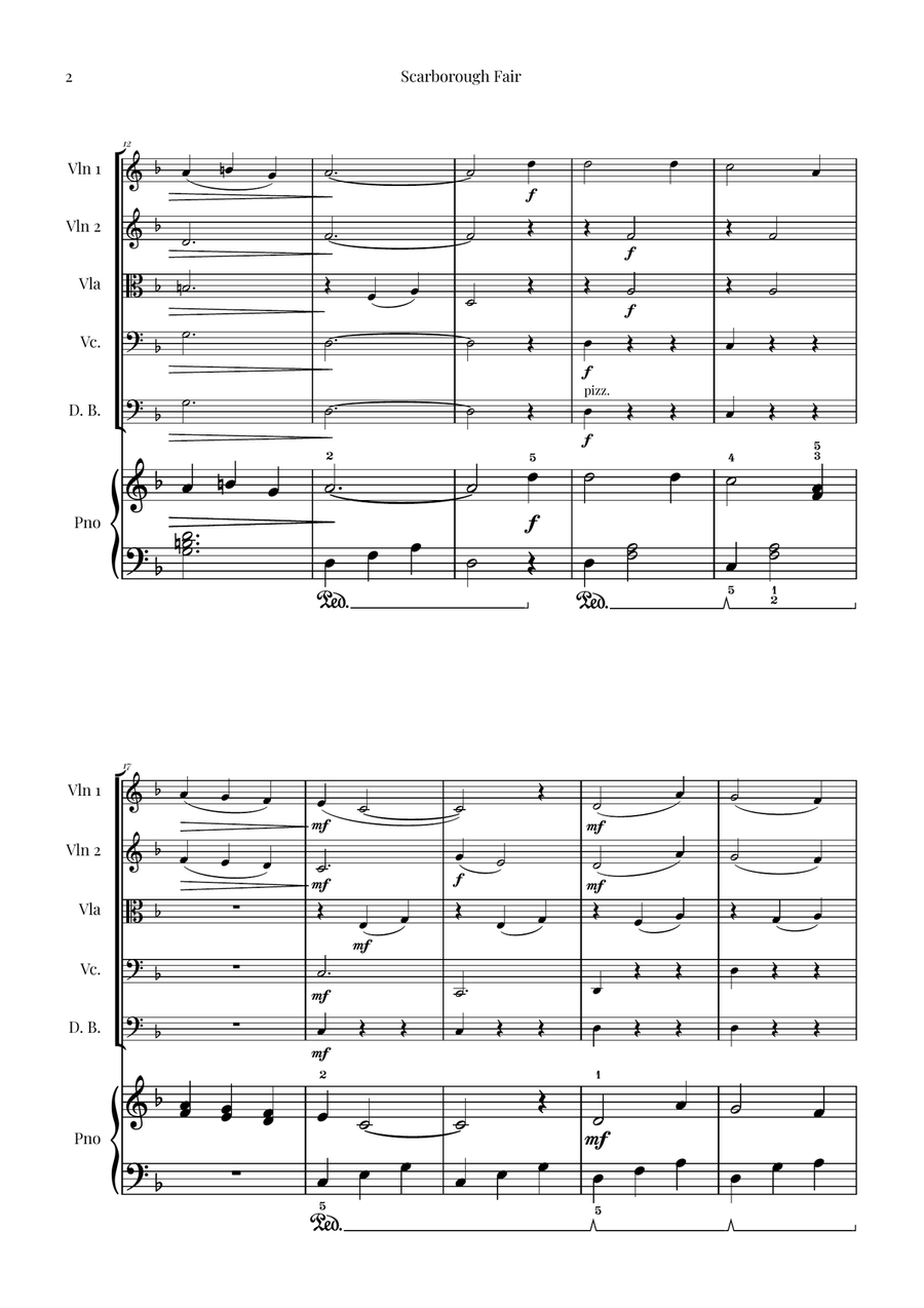 Scarborough Fair String Orchestra scores gallery preview page 2