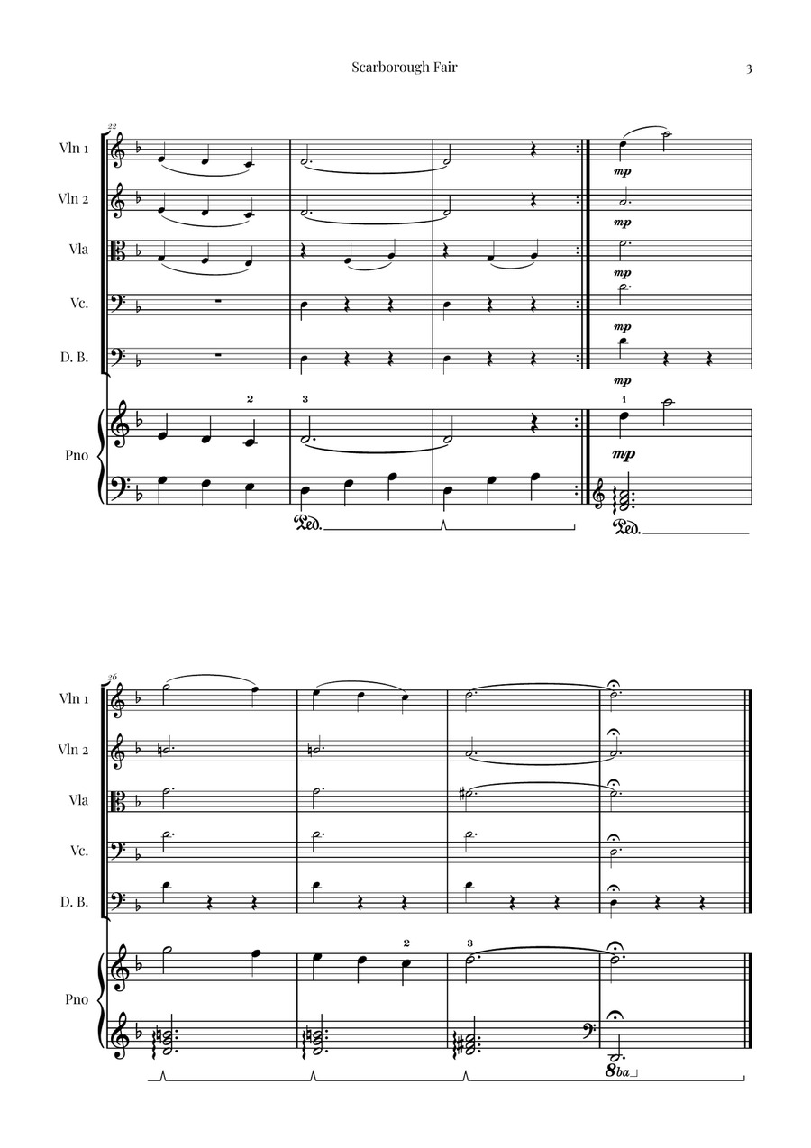 Scarborough Fair String Orchestra scores gallery preview page 3