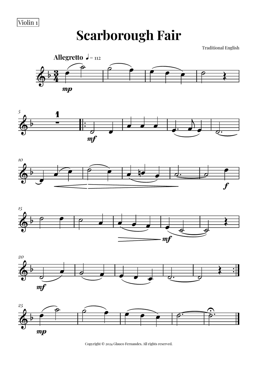 Scarborough Fair String Orchestra scores gallery preview page 3