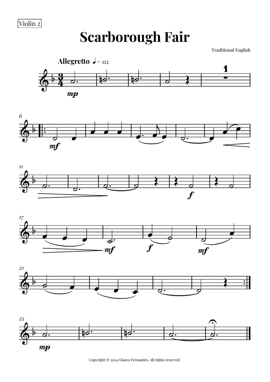 Scarborough Fair String Orchestra scores gallery preview page 4