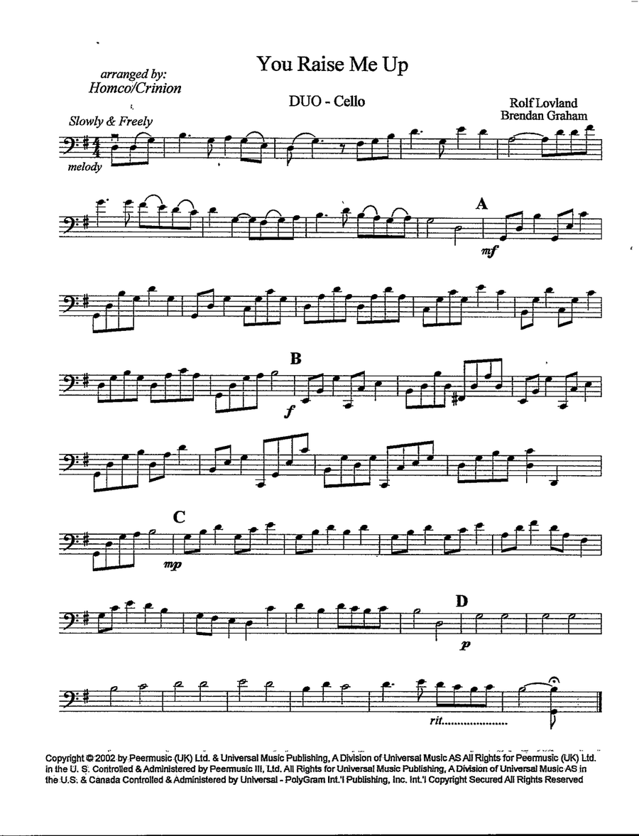 You Raise Me Up String Duet scores gallery preview page 3