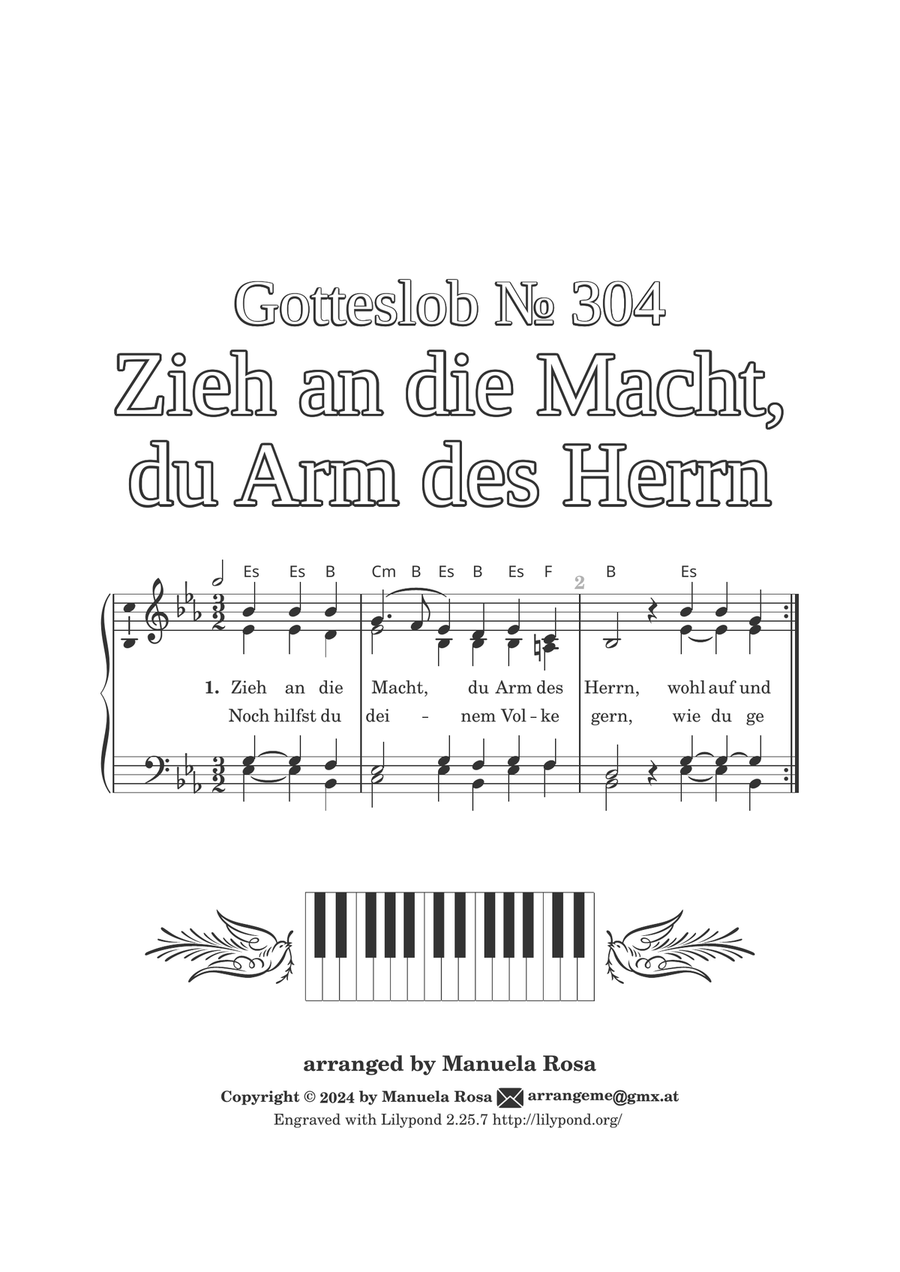 Zieh an die Macht, du Arm des Herrn (Gotteslob 304 - alte Numerierung!) Piano Method scores gallery preview page 2