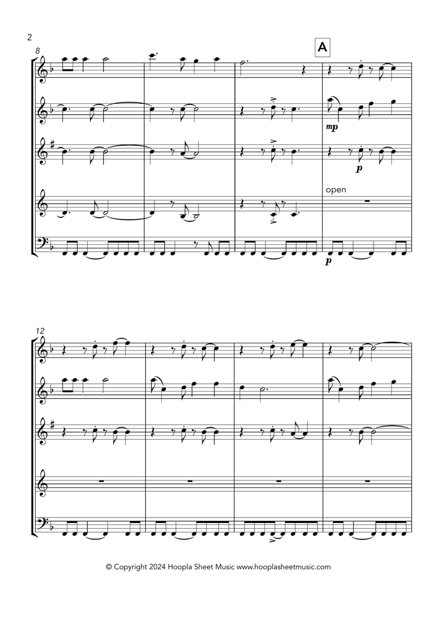 Nobody Knows the Trouble I've Seen Woodwind Quintet scores gallery preview page 2