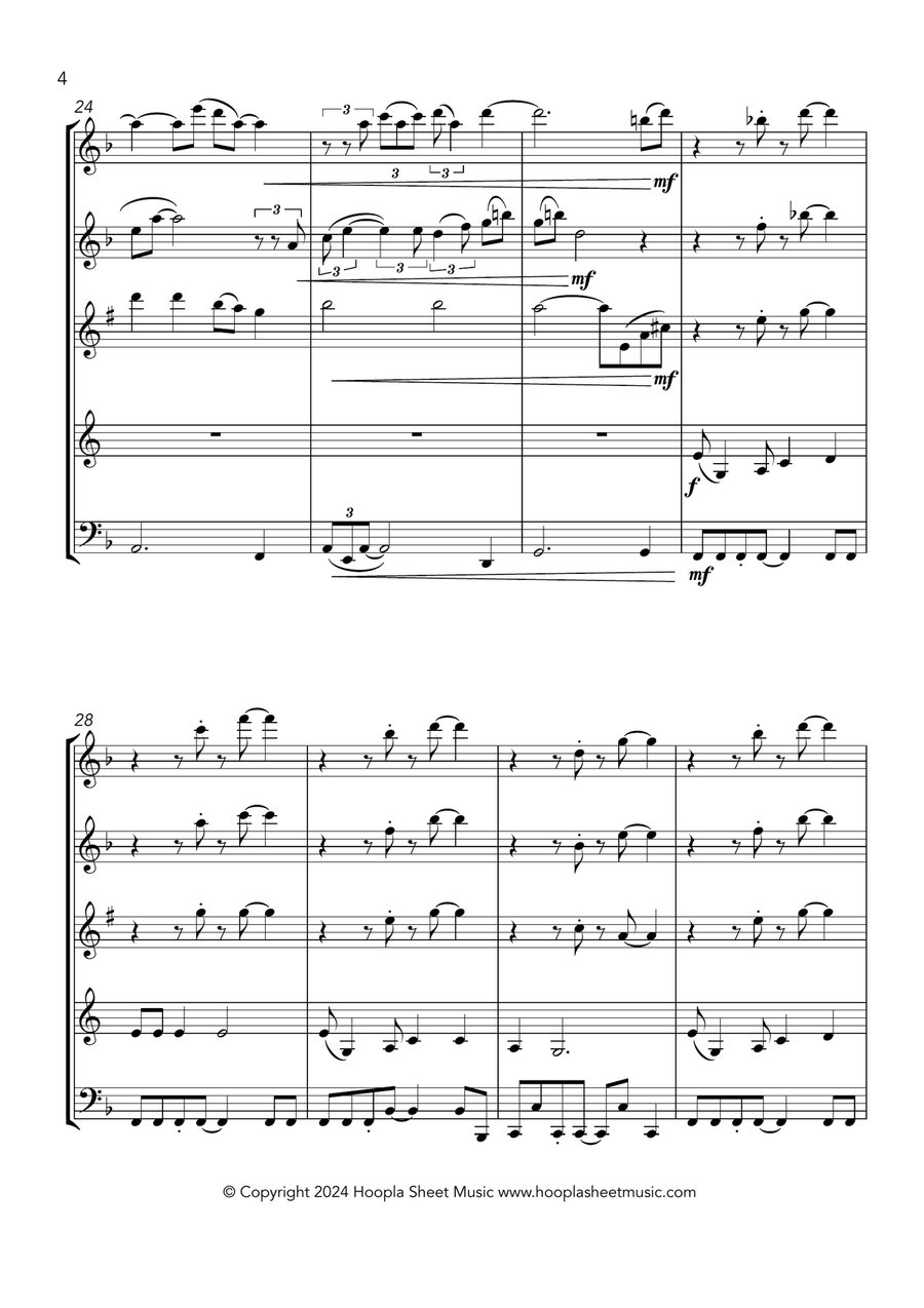 Nobody Knows the Trouble I've Seen Woodwind Quintet scores gallery preview page 4