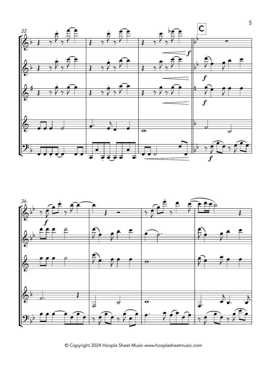Nobody Knows the Trouble I've Seen Woodwind Quintet scores gallery preview page 5