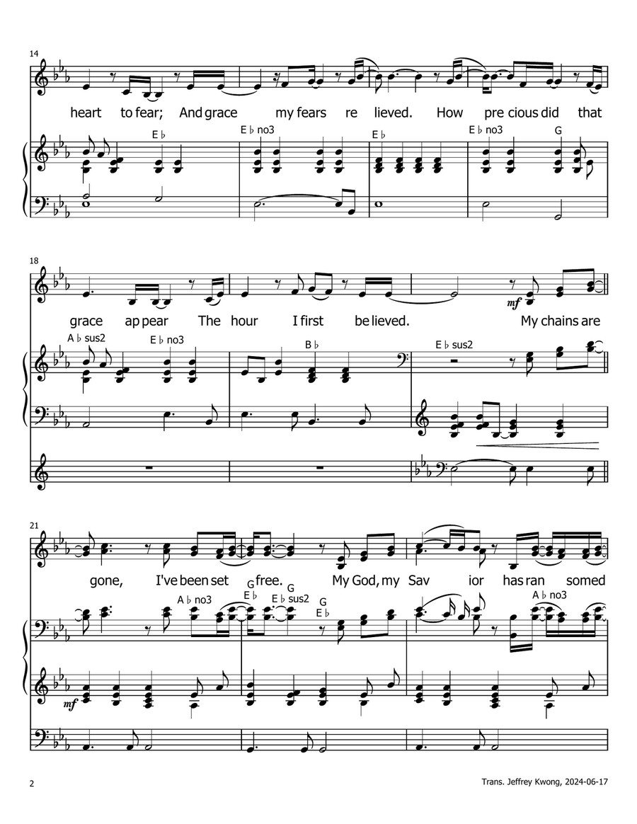 Amazing Grace (My Chains Are Gone) A Cappella scores gallery preview page 2