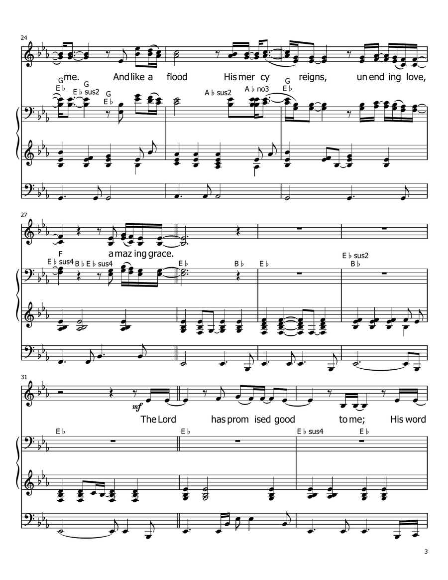 Amazing Grace (My Chains Are Gone) A Cappella scores gallery preview page 3