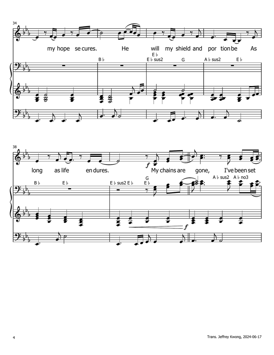Amazing Grace (My Chains Are Gone) A Cappella scores gallery preview page 4