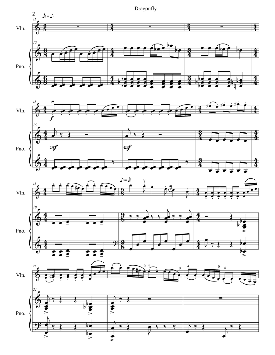 DRAGONFLY DRAGONFLY Violin Solo scores gallery preview page 3