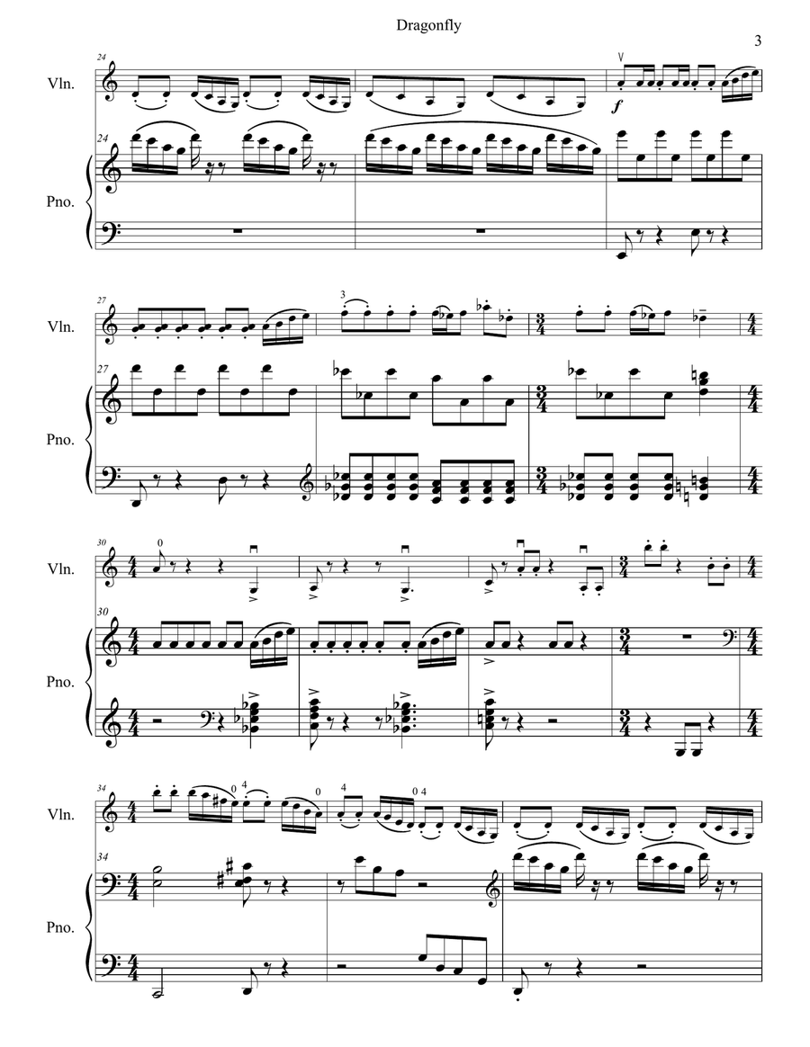 DRAGONFLY DRAGONFLY Violin Solo scores gallery preview page 4