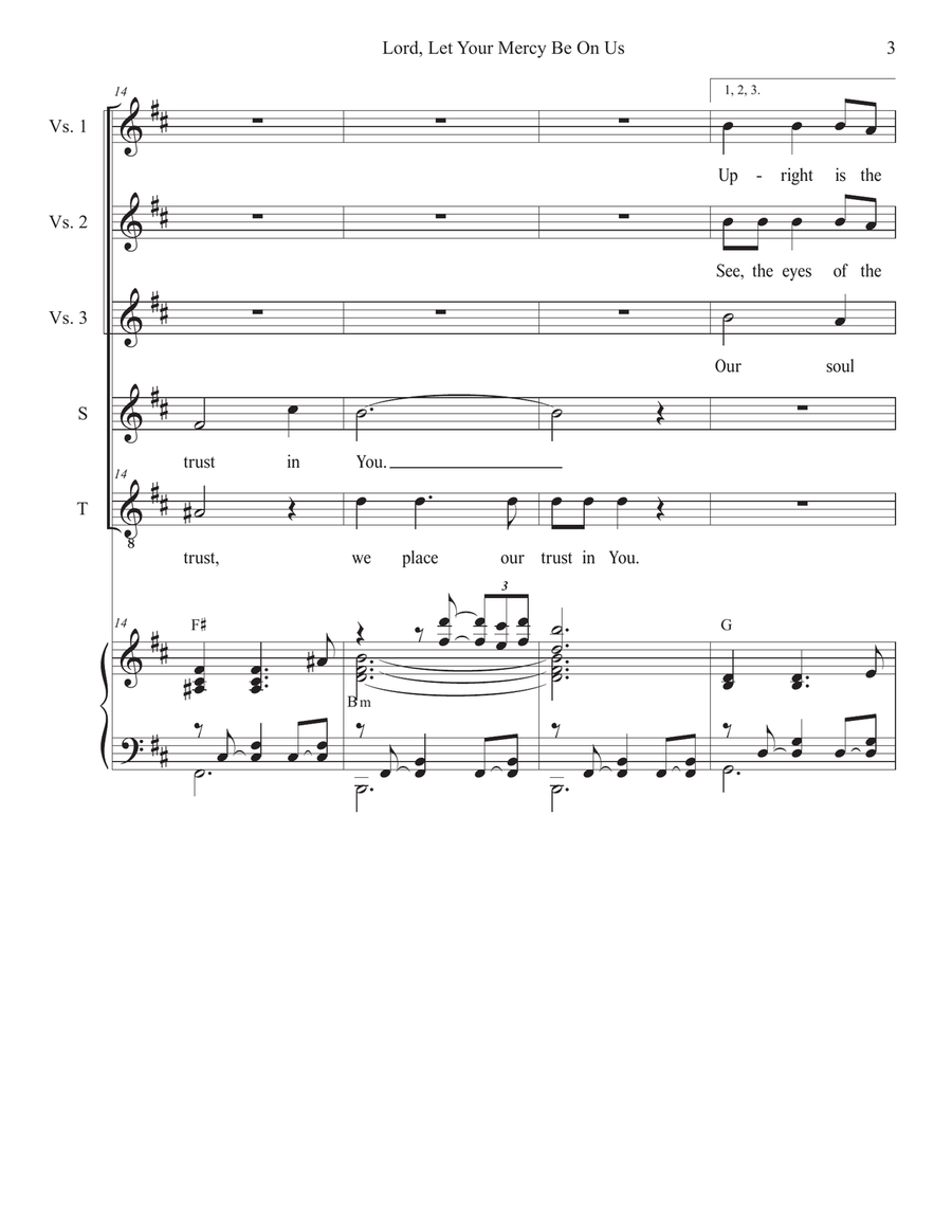 Lord, Let Your Mercy Be On Us (Duet for Soprano and Tenor solo) Tenor Voice scores gallery preview page 3