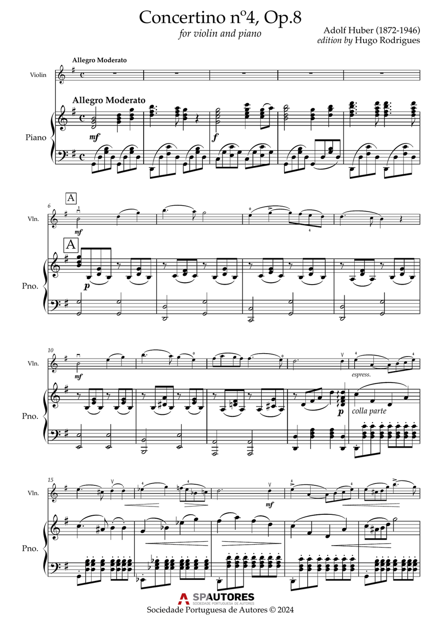 Concertino nº4, Op.8, for violin and piano Violin Solo scores gallery preview page 2