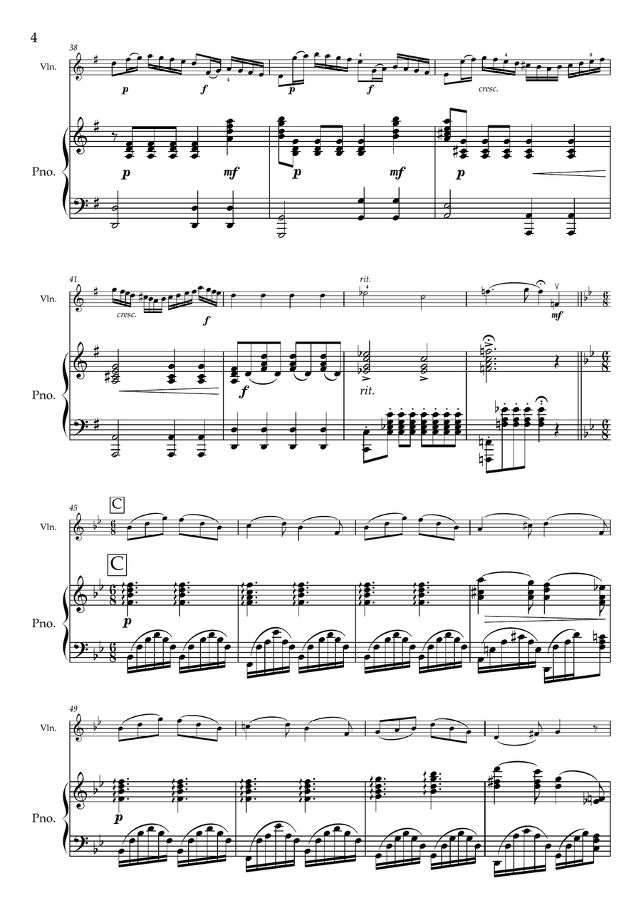 Concertino nº4, Op.8, for violin and piano Violin Solo scores gallery preview page 4