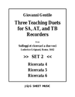 Three Teaching Duets for SA, AT, and TB Recorders - SET 2