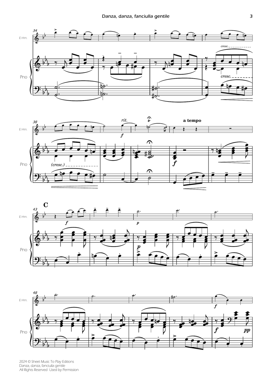 Danza, danza, fanciulla gentile - English Horn and Piano (Full Score and Parts) English Horn scores gallery preview page 5