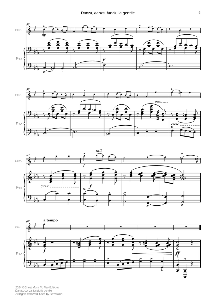 Danza, danza, fanciulla gentile - English Horn and Piano (Full Score and Parts) English Horn scores gallery preview page 6