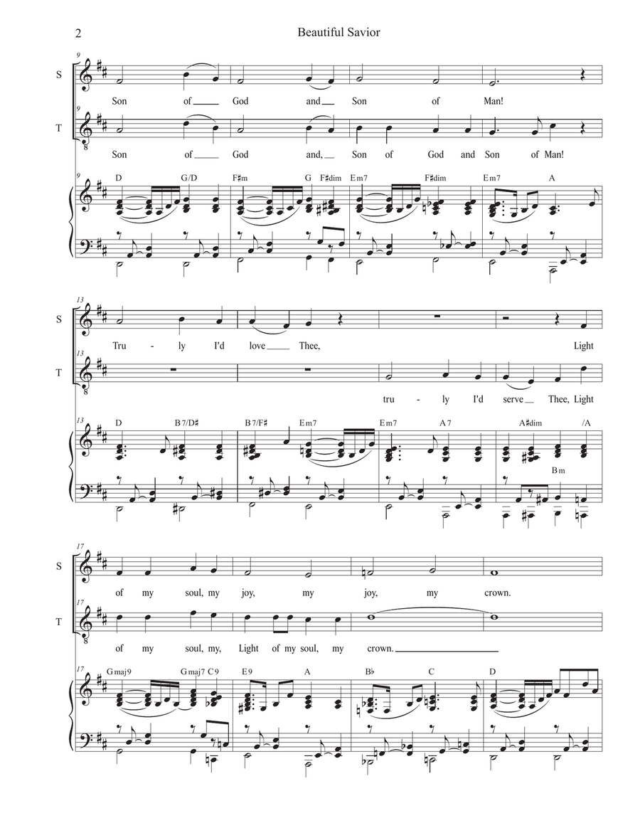 Beautiful Savior (Duet for Soprano and Tenor solo) Tenor Voice scores gallery preview page 2