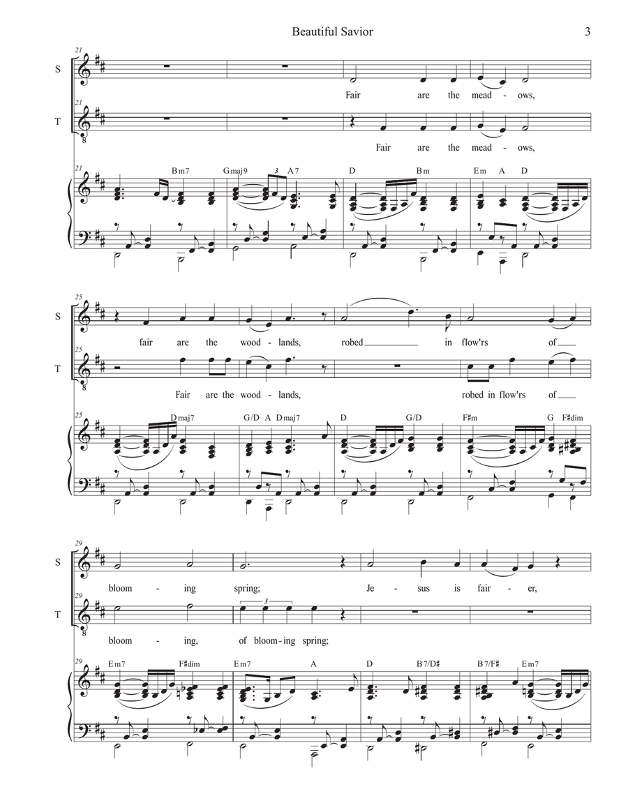 Beautiful Savior (Duet for Soprano and Tenor solo) Tenor Voice scores gallery preview page 3