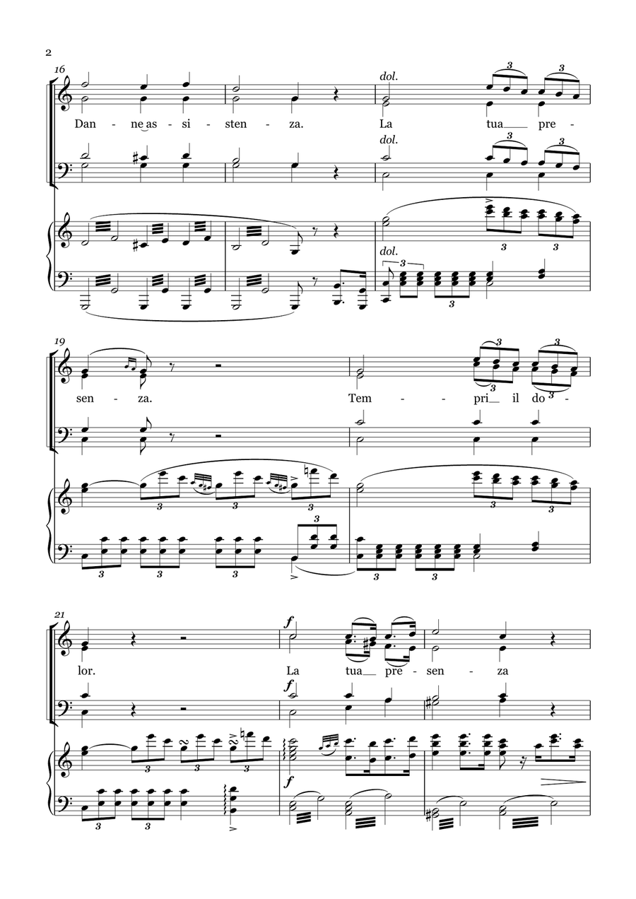 L'Espérance - Gioacchino Rossini For Choir (SATB) 4-Part scores gallery preview page 2