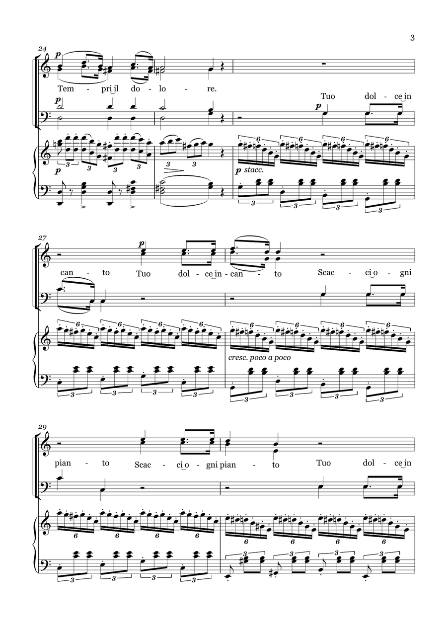 L'Espérance - Gioacchino Rossini For Choir (SATB) 4-Part scores gallery preview page 3