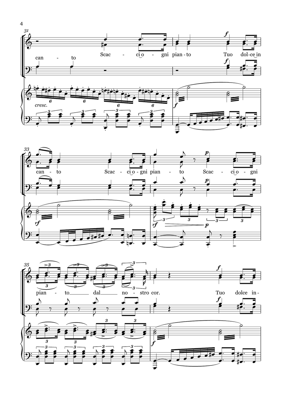 L'Espérance - Gioacchino Rossini For Choir (SATB) 4-Part scores gallery preview page 4