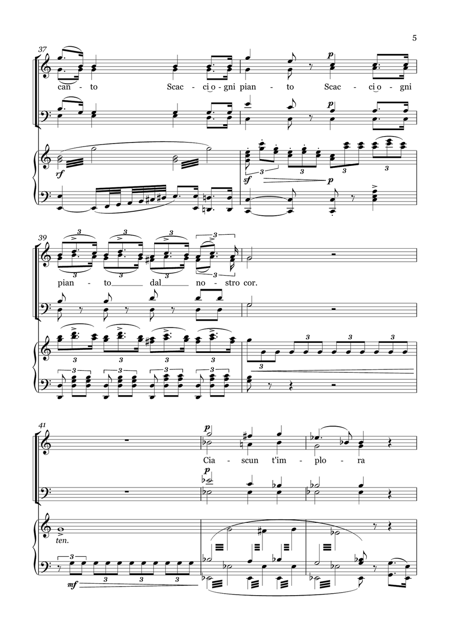 L'Espérance - Gioacchino Rossini For Choir (SATB) 4-Part scores gallery preview page 5