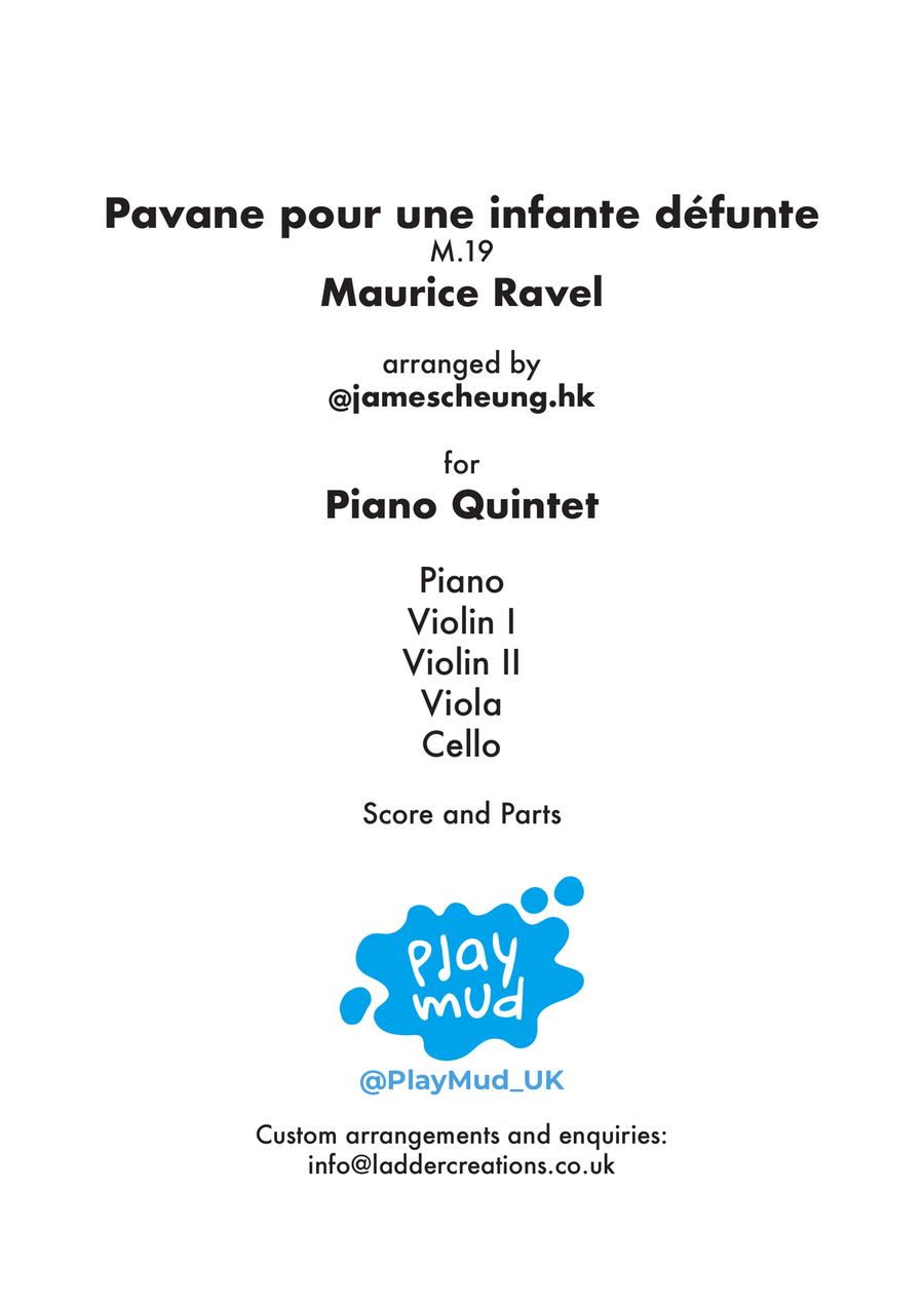 Pavane pour une infante défunte (Pavane for a dead princess) Piano Quintet scores gallery preview page 2