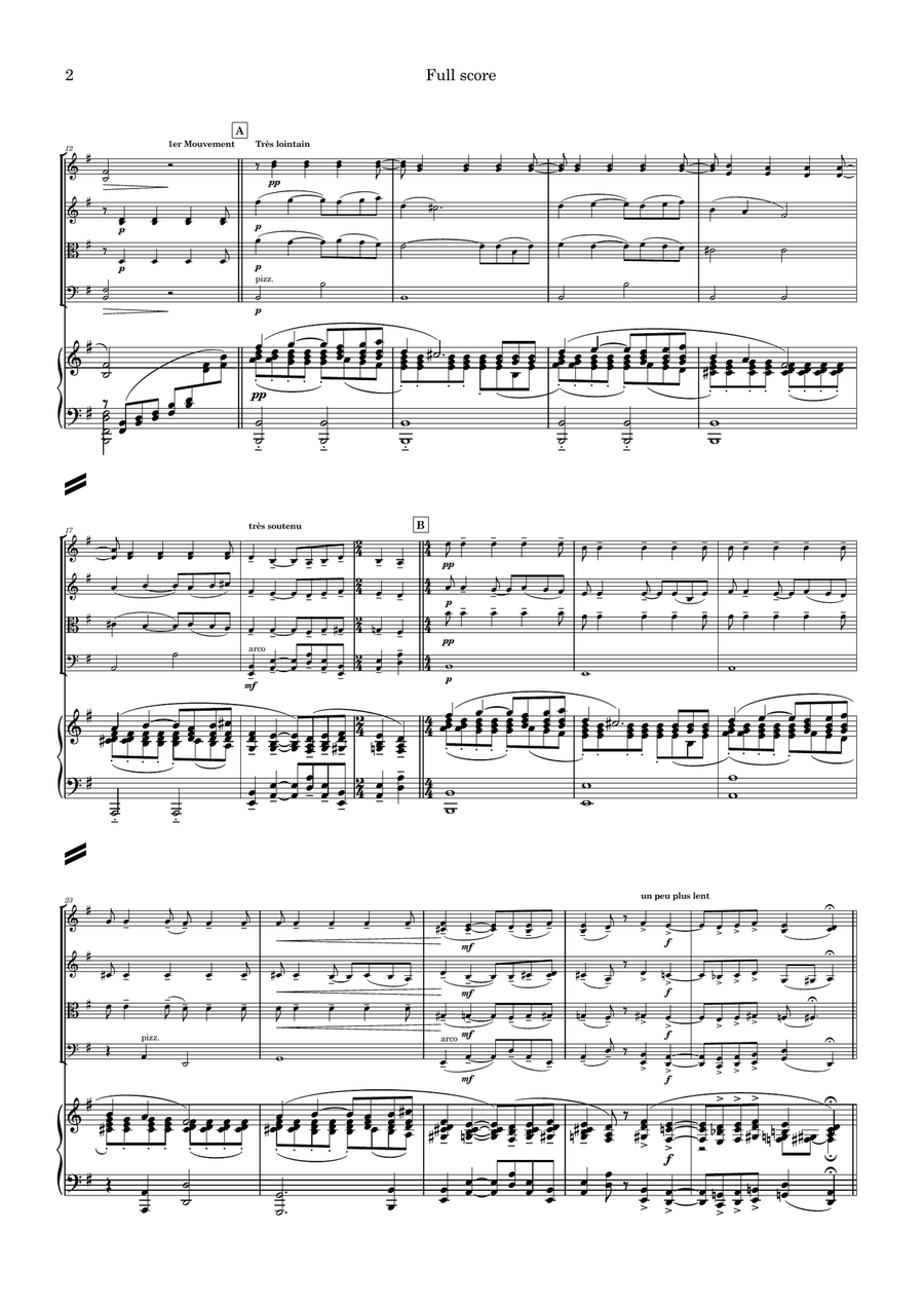 Pavane pour une infante défunte (Pavane for a dead princess) Piano Quintet scores gallery preview page 4