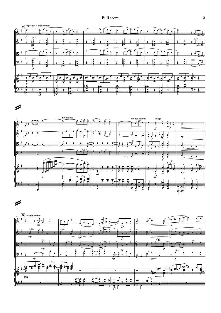 Pavane pour une infante défunte (Pavane for a dead princess) Piano Quintet scores gallery preview page 5