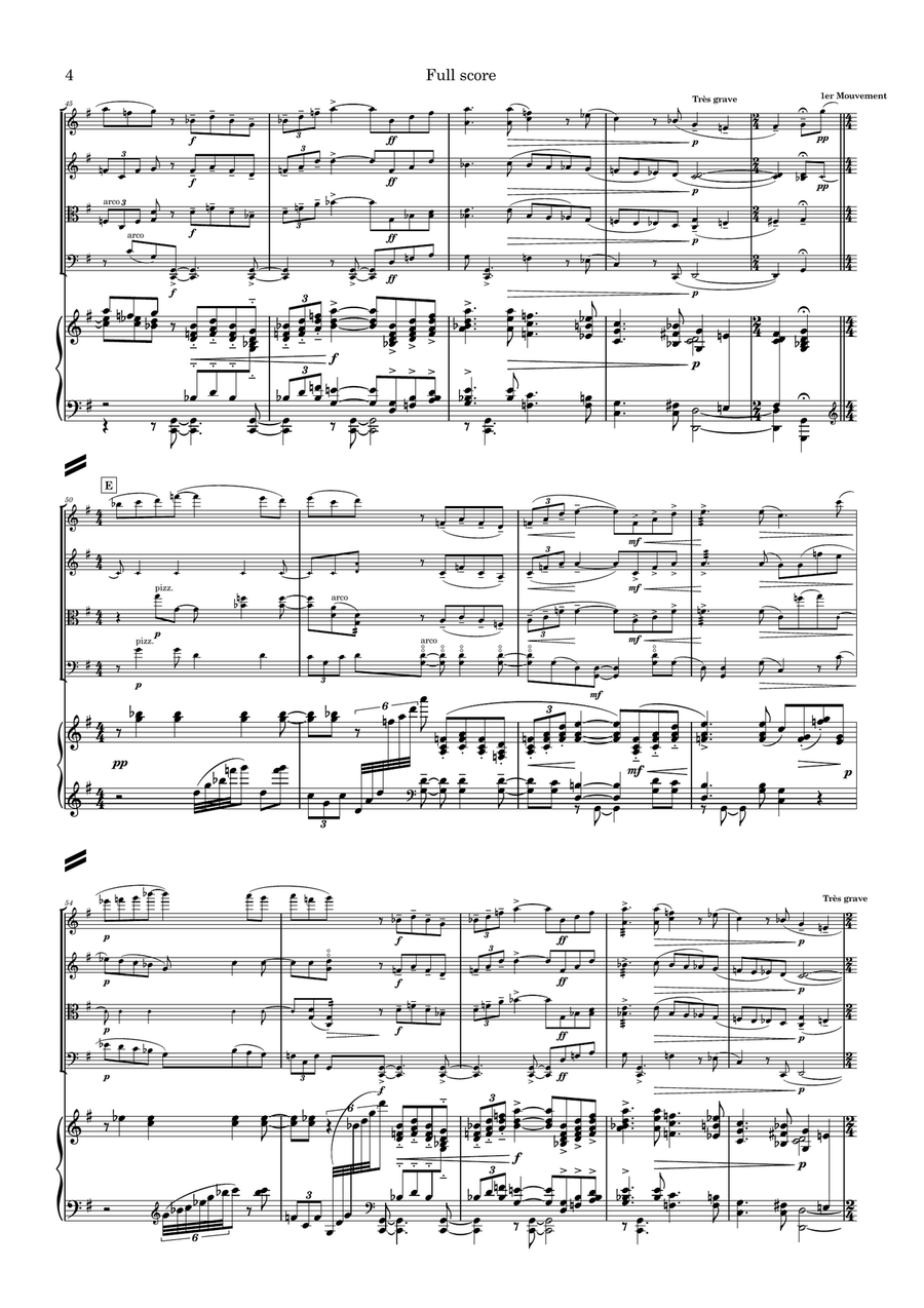 Pavane pour une infante défunte (Pavane for a dead princess) Piano Quintet scores gallery preview page 6