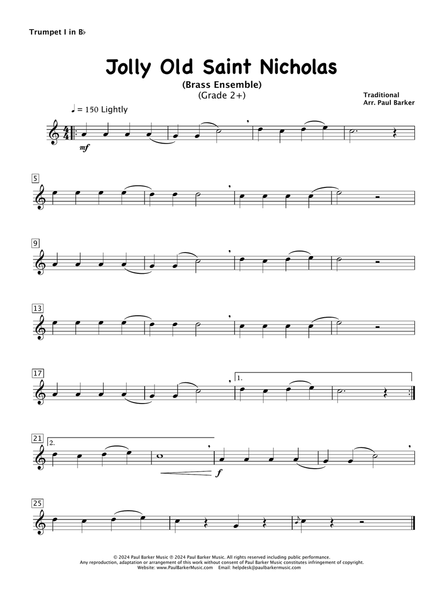 Jolly Old Saint Nicholas (Brass Ensemble) Brass Ensemble scores gallery preview page 6