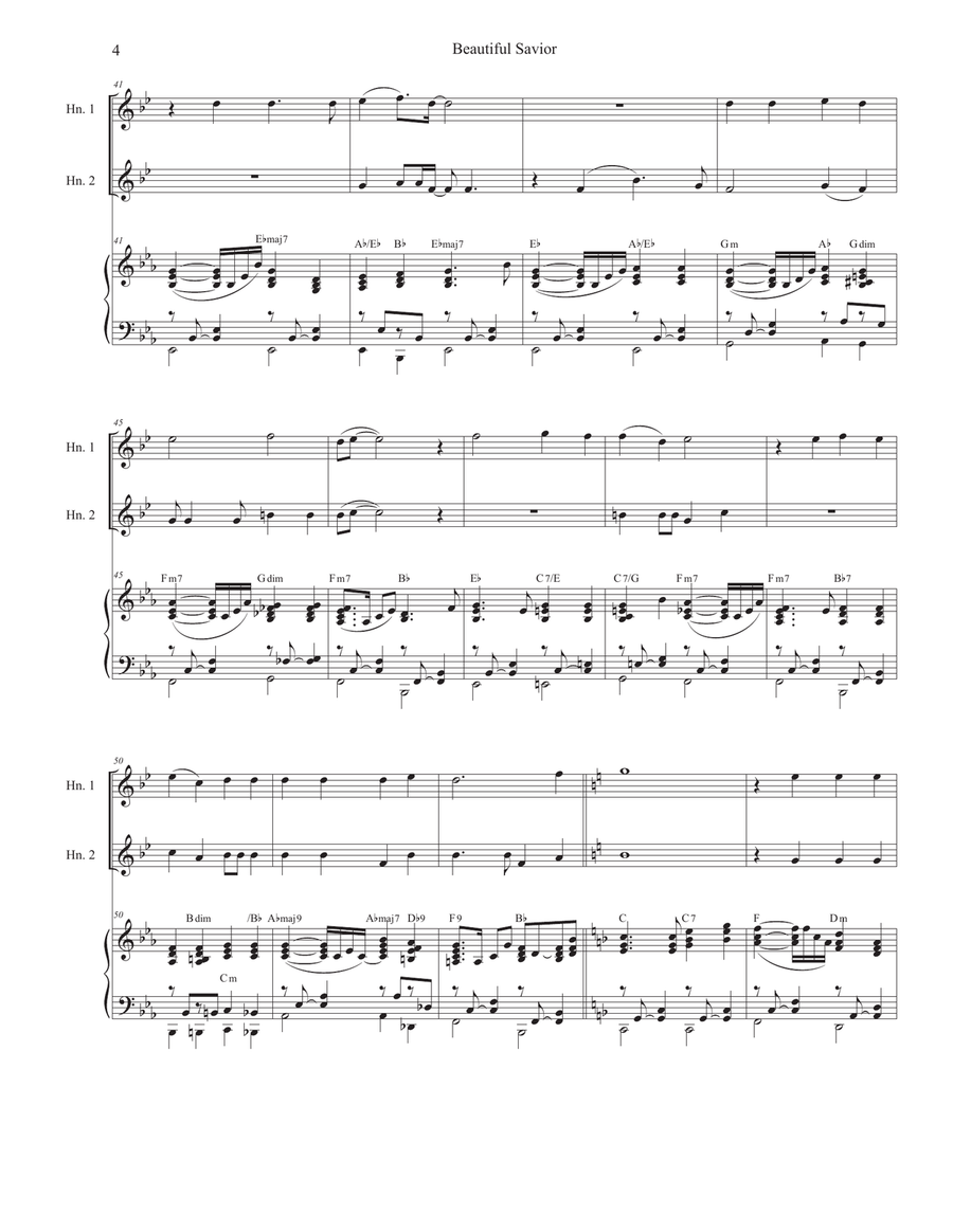 Beautiful Savior (French Horn Duet) Brass Duet scores gallery preview page 4