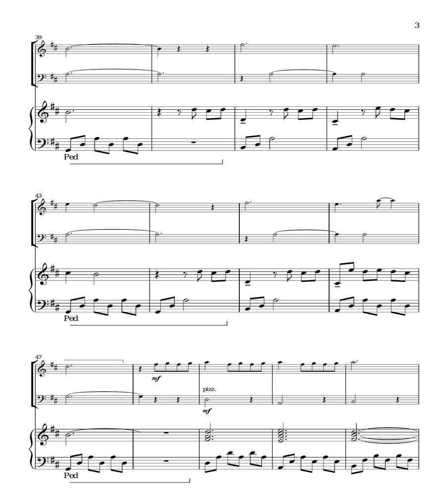 I Giorni - (Ludovico Einaudi) - Violin, Cello & Piano Trio - arr. Rafael Dengra Piano Trio scores gallery preview page 3