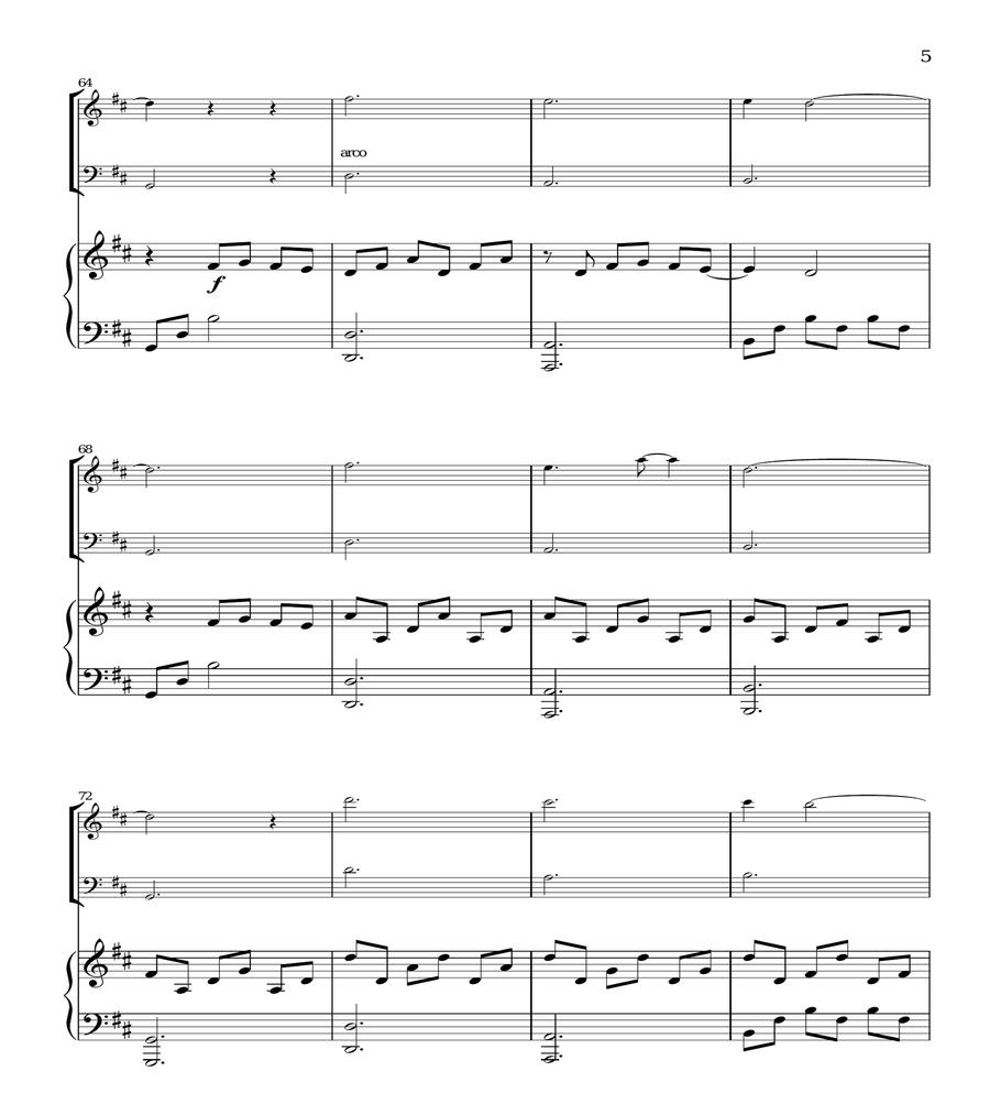 I Giorni - (Ludovico Einaudi) - Violin, Cello & Piano Trio - arr. Rafael Dengra Piano Trio scores gallery preview page 5