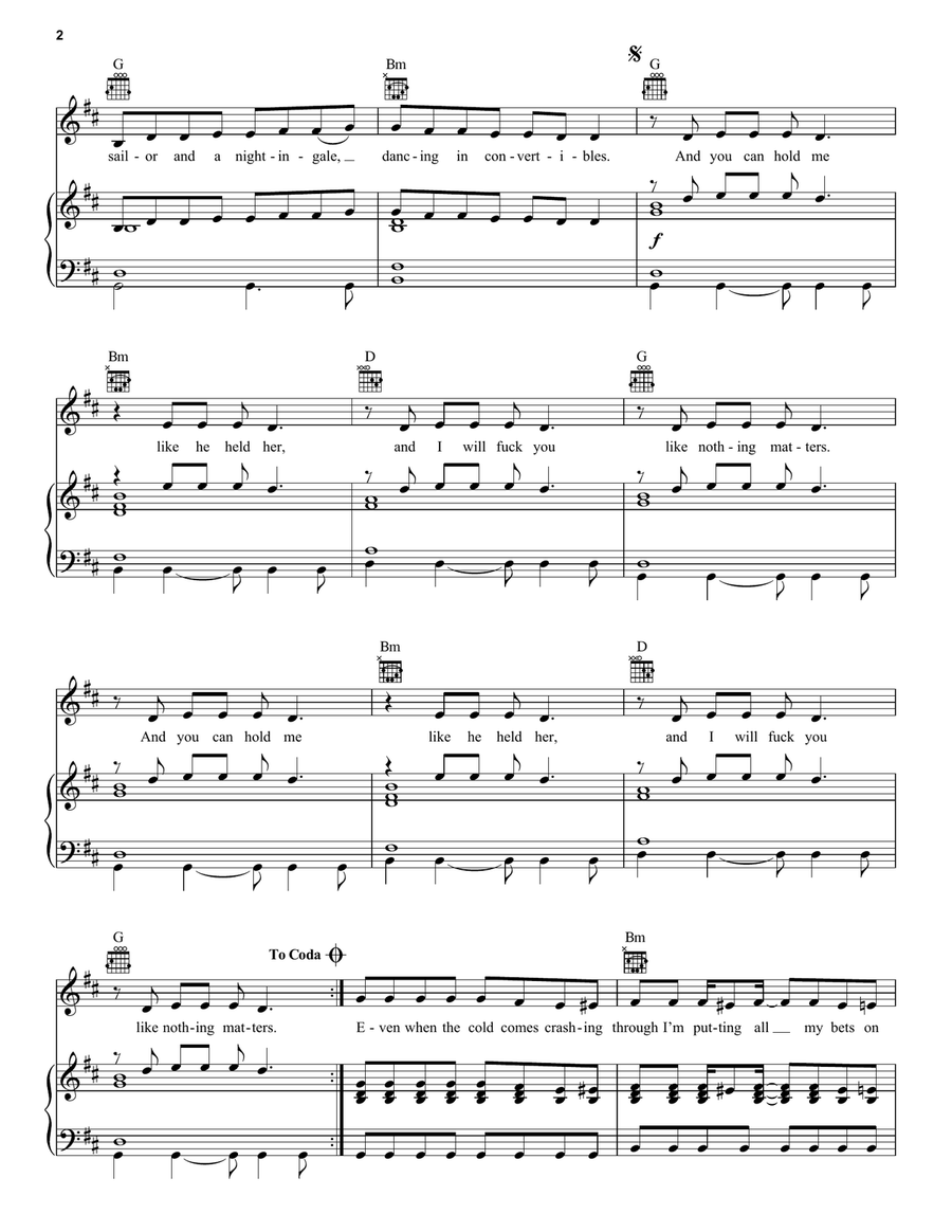Nothing Matters Nothing Matters Piano, Vocal, Guitar scores gallery preview page 2