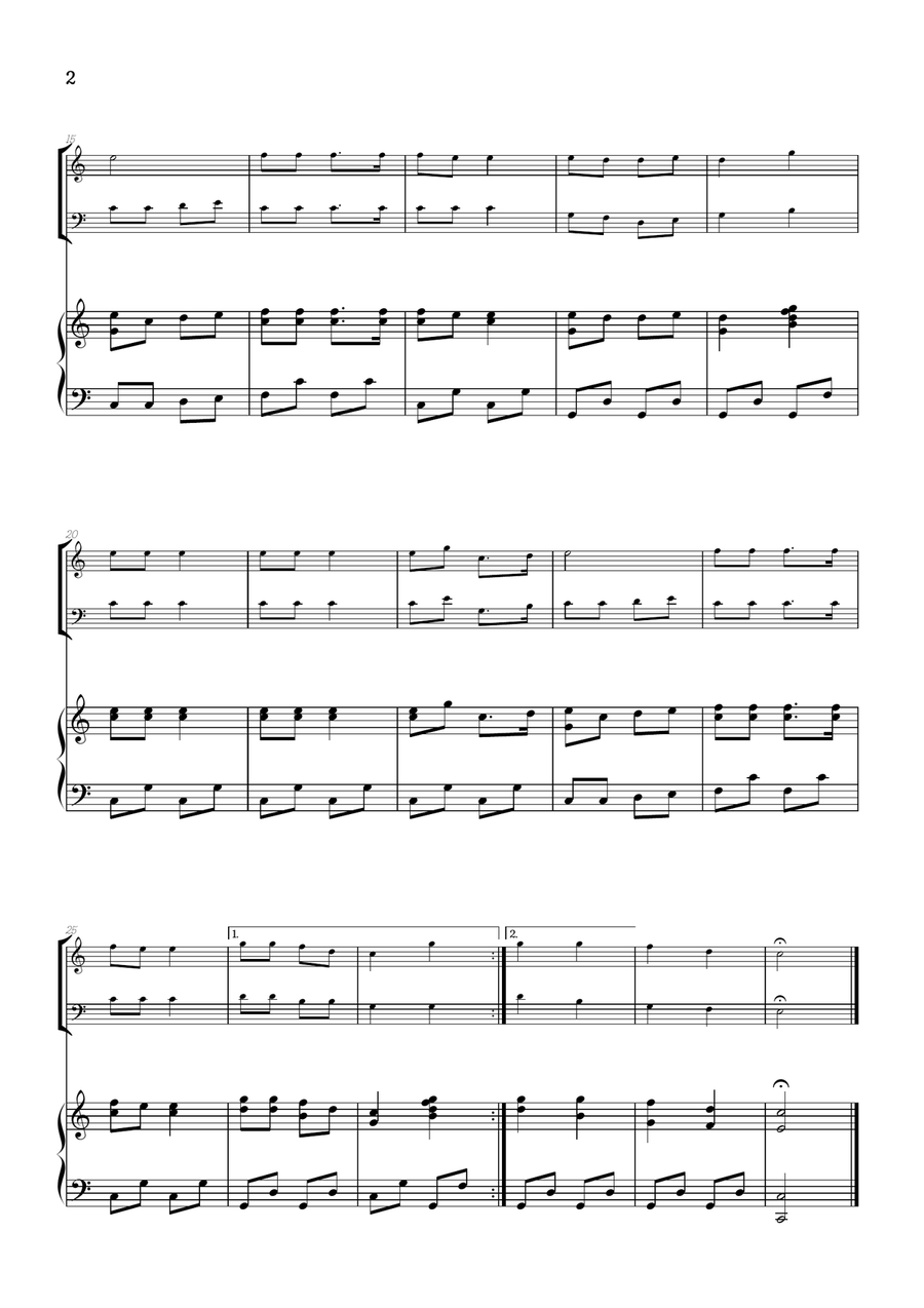 Jingle Bells • Christmas Song | violin & cello duet sheet music w/ piano accompaniment Piano Trio scores gallery preview page 2