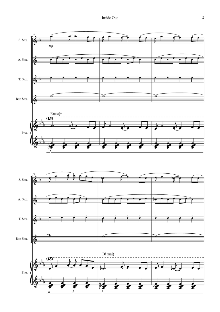 Bundle Of Joy Saxophone Quartet scores gallery preview page 3