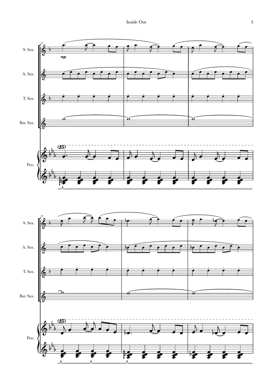 Bundle Of Joy Saxophone Quartet scores gallery preview page 3