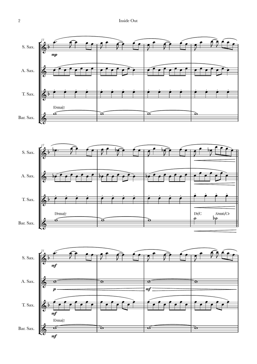 Bundle Of Joy Saxophone Quartet scores gallery preview page 2
