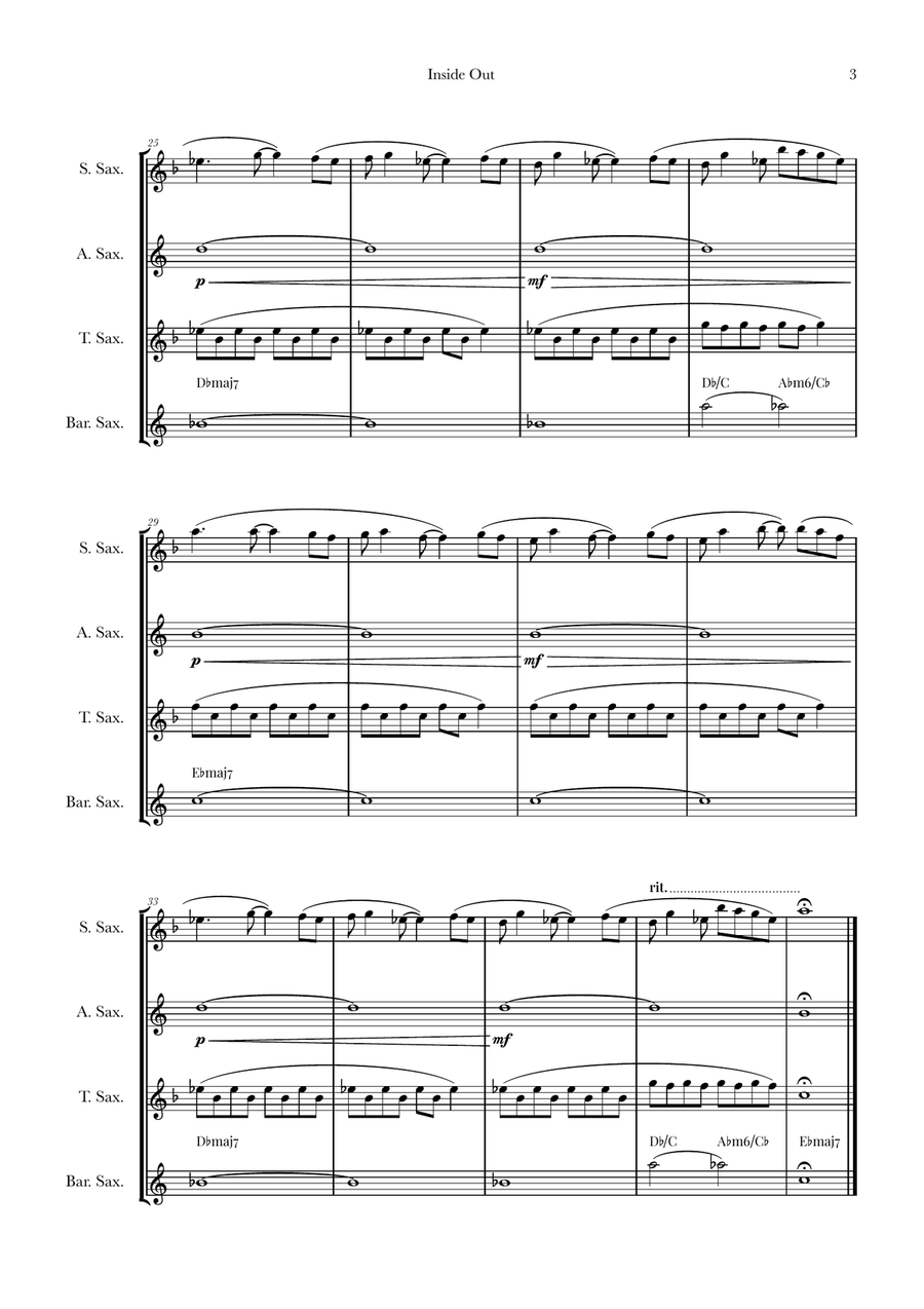 Bundle Of Joy Saxophone Quartet scores gallery preview page 3